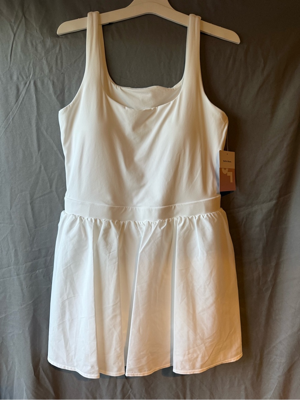 JoyLab White Tank Skort Dress with and Scoop Neck